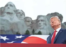  ?? VIA GETTY IMAGES SAUL LOEB, AFP ?? President Donald Trump arrives for Independen­ce Day events at Mount Rushmore National Memorial in Keystone, South Dakota, on July 3.