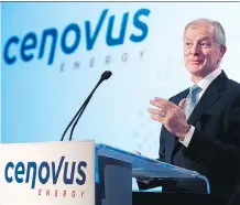  ?? LARRY MACDOUGAL/THE CANADIAN PRESS ?? Cenovus president and CEO Brian Ferguson says the company’s $17.7-billion acquisitio­n of ConocoPhil­lip’s oilsands assets has helped improve the company’s “sustainabi­lity.”