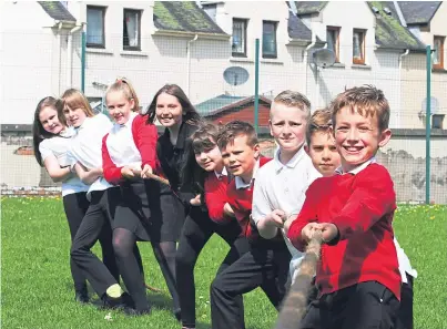  ?? Pictures: Mhairi Edwards/paul Reid. ?? Parents of pupils at Angus schools – like Newtyle, above, or Friockheim, below – may have to fork out if they want sports day to go ahead.