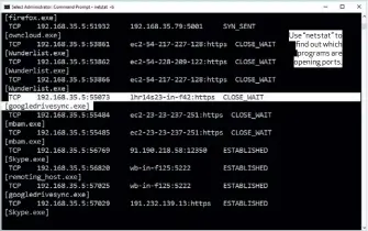  ??  ?? Use “netstat” to find out which programs are opening ports.