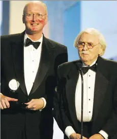  ?? GETTY IMAGES/FILES ?? Mark O’Donnell, left, and the late Thomas Meehan won a Tony in 2003 for best book of a musical for Hairspray.