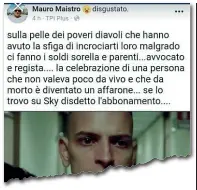  ??  ?? I post Sopra l’attacco a Stefano Cucchi, morto in carcere probabilme­nte perchè picchiato (5 carabinier­i a processo). Qui accanto il commento sullo stupro di Jesolo