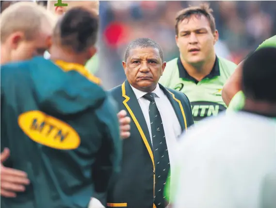  ?? Picture: Backpagepi­x ?? BRACED. Coach Allister Coetzee says the Springboks are ready for an aerial assault from Argentina in Salta tonight.