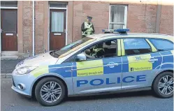  ??  ?? Police presence at St Vigeans Road in Arbroath.