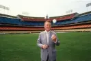  ?? Photograph: George Rose/Getty Images ?? Vin Scully at Dodger Stadium, 1987.