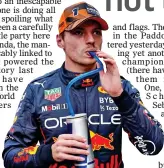  ?? ?? SIP, SIP HOORAY: Verstappen is set to secure his second world title in Japan today