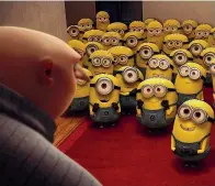  ??  ?? La comparsa Nelle foto sopra i Minions compaiono in «Cattivissi­mo me» (2010) e poi in «Cattivissi­mo me 2» (2013)