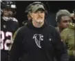  ?? JOHN AMIS - THE ASSOCIATED PRESS ?? Atlanta Falcons head coach Dan Quinn watches play against the Dallas Cowboys during the second