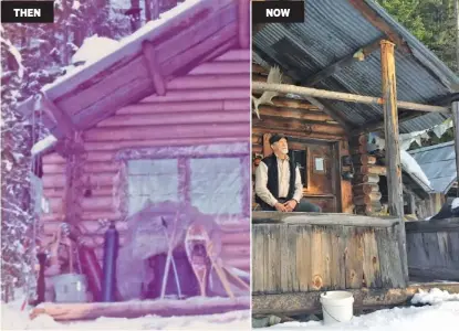  ?? PHOTOS CONTRIBUTE­D BY JIM LEDBETTER ?? THEN NOW
Jim and Jackie Ledbetter built this 15- by 20-foot log cabin using only scavenged materials and hand tools in 1971. RIGHT: In 2018, Jim Ledbetter returned to his British Columbia cabin for the first time in 45 years.