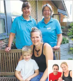  ??  ?? Caleb with mum Beth and Shona Slingo Bass and Julie Clapham from Maidstone Birthing Centre; Caleb was the first child to be born there in 2011