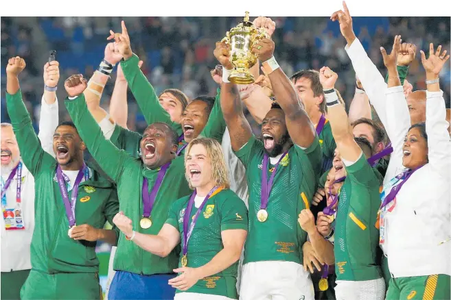  ?? Photo / Getty Images ?? The Springboks might have won the World Cup but all is not well in the Republic.