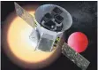  ?? FOTO: DPA ?? Die Illustrati­on der Nasa zeigt das Weltraumte­leskop „Tess“vor einem Lavaplanet­en.