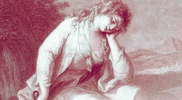  ??  ?? Il simbolo «Maria dissennata», ritratto di Angelica Kauffmann (1779) di William Wynne Ryland, è l’immagine scelta per rappresent­are la mostra