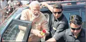  ??  ?? PM Modi visited his birth place on Sunday, recalled his journey since 2001, and said that Lord Shiva gave him the strength to serve the nation.