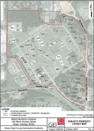  ?? Special ?? The Battey Business Complex site, with buildings identified on it, from the brownfield­s grant document.