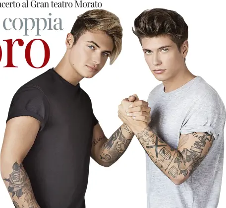  ??  ?? Benji &amp; Fede Questa sera la coppia modenese (Benjamin Mascolo e Federico Rossi) reduce da tre anni di successi si esibisce al Gran Teatro Morato con «Siamo solo Noise – club tour». È la seconda tappa del tour