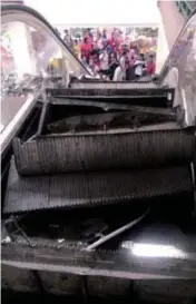  ??  ?? The damaged escalator at Pandan Capital Mall.