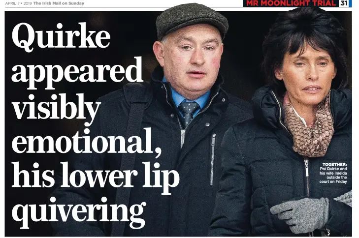  ??  ?? together: Pat Quirke and his wife Imelda outside the court on Friday