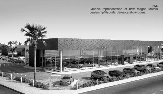  ??  ?? FILE Graphic representa­tion of new Magna Motors dealership/Hyundai Jamaica showrooms.