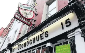  ?? — KEN DONOHUE ?? O’Donoghue’s on Merrion Row in Dublin.