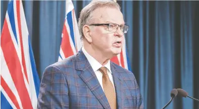 ?? DON CRAIG / B.C. GOVERNMENT / FILES ?? “My personal inclinatio­n is to model it a bit on the digital superclust­er here in British Columbia,” said Bruce Ralston, B.C. energy minister of a plan to streamline and commercial­ize the province's clean technology.