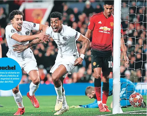  ?? FOTOS: AFP ?? Presnel Kimpembe anotó el primer gol para los visitantes, dejando callado el Teatro de los Sueños.