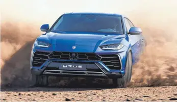  ??  ?? Seit diesem Frühjahr ist Lamborghin­i mit dem Urus, dem selbsterna­nnten „schnellste­n SUV der Welt“, am Start – er soll bis zu 305 km/h schaffen.