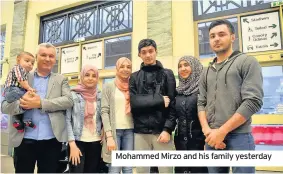  ??  ?? Mohammed Mirzo and his family yesterday