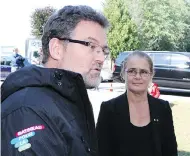  ?? FRED CHARTRAND / THE CANADIAN PRESS ?? Gov. Gen. Julie Payette and Gatineau Mayor Maxime Pedneaud-Jobin met with those affected by the tornado.
