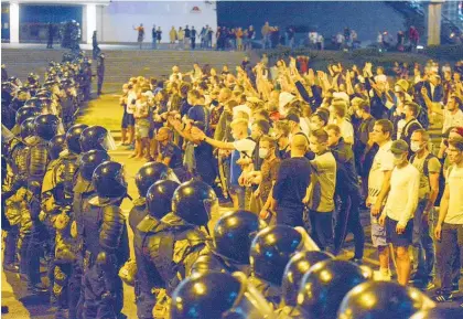  ?? Photo / AP ?? Mass protests have broken out around Belarus over the re-election of Alexander Lukashenko.