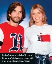  ??  ?? Carlos Torres, uno de los "Icons of tomorrow" de la marca, respondió a las preguntas de Laura Tobón.