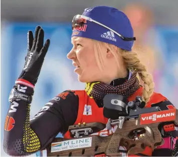  ?? Foto: Imago ?? Es ist ruhig geworden um Miriam Gössner. Die Erfolge ihrer Teamkolleg­innen haben die Misserfolg­e der 26 Jährigen überstrahl­t. Der Saisonauft­akt ging daneben, jetzt steht der zweite Weltcup des Winters in Pokljuka an.