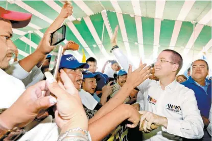  ?? JAVIER RÍOS ?? El panista ofreció en el Estado de México mejorar suministro de agua y movilidad.