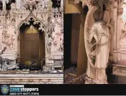  ?? SOURCE: NYPD ?? A stolen tabernacle and a damaged angel statue in St. Augustine’s Roman Catholic Church in Brooklyn, NY.