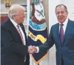  ??  ?? Donald Trump meets Russian Foreign Minister Sergey Lavrov.