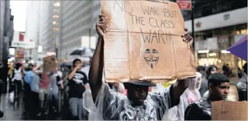  ?? PICTURE: REUTERS ?? The Occupy Wall Street campaign of 2011 began to change the national conversati­on in the US. Five years later, those minorities Occupy claimed the odds were stacked against make up 60% of the electorate, says the writer.