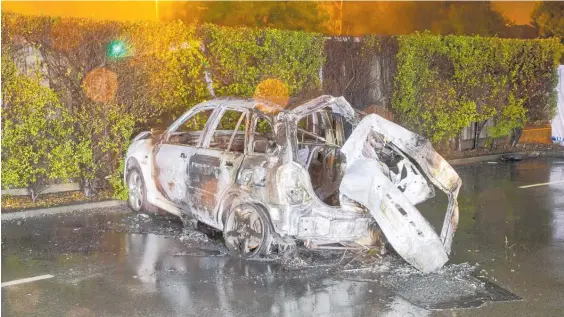  ?? Photo / NZ Police ?? Two 13-year-olds and a 16-year-old died in Christchur­ch after this stolen car smashed into a tree and burst into flames.