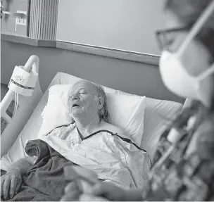  ??  ?? Henry Beverly, 73, battles the flu while tended to by nurse Kathleen Burks at Upson Regional Medical Center in Thomaston, Ga. There’s only been one other time in the last decade when the flu vaccine did a worse job in protecting people from the illness.