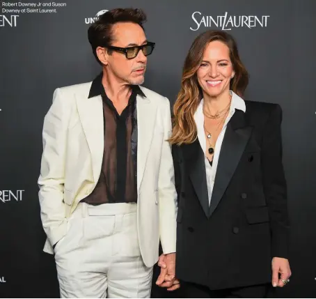  ?? ?? Robert Downey Jr and Susan Downey at Saint Laurent.