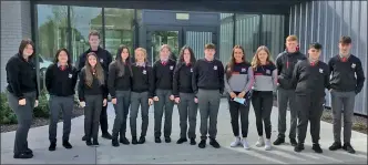  ?? ?? Coláiste Fionnchua TY students who visited Teagasc recently.