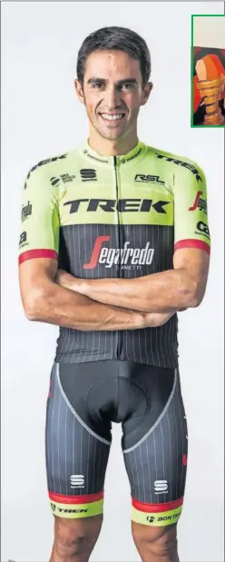  ??  ?? NUEVA ETAPA. Alberto Contador ya luce como ciclista del Trek.