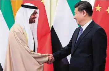  ?? WAM ?? Shaikh Mohammad Bin Zayed, who is on a three-day visit to China, met Xi Jinping at the Great Hall of the People in Beijing yesterday. They held talks on bilateral relations and cooperatio­n between the two countries as well as on a number of regional and internatio­nal issues of mutual interest.