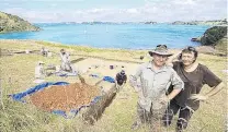  ?? PHOTOS: SUPPLIED ?? Vivid glimpses . . . Associate Prof Ian Smith with wife and fellow archaeolog­ist Dr Angela Middleton at the site of New Zealand’s first mission station, the Hohi Mission Station, and its first classroom, at Kerikeri, in the Bay of Islands, in 2014.