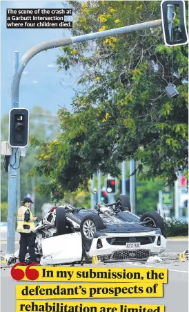  ?? ?? The scene of the crash at a Garbutt intersecti­on where four children died.
CROWN PROSECUTOR MONIQUE SHEPPARD