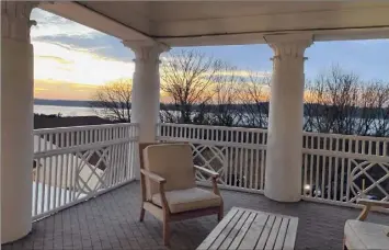  ?? Photos by Jessica Kelly ?? The view of the Hudson River from a balcony at the Tarrytown House Estate on The Hudson.