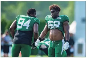  ?? Icon Sportswire / Icon Sportswire via Getty Images ?? New York Jets defensive end Carl Lawson (58) will miss the season after rupturing his Achilles in practice Thursday