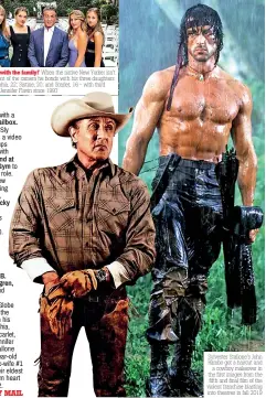  ??  ?? Sylvester Stallone's John Rambo got a haircut and a cowboy makeover in the first images from the fifth and final film of the violent franchise blasting into theatres in fall 2019