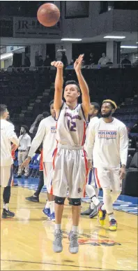  ?? CAPE BRETON POST PHOTO ?? John Frank Sylliboy of the Cape Breton Highlander­s takes a shot during the pregame warm-ups Wednesday at Centre 200 before the Highlander­s faced the Windsor Express. The 19-year-old Eskasoni resident is the first National Basketball League of Canada...