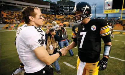  ??  ?? Injuries to Ben Roethlisbe­rger, right, and Drew Brees have will resonate throughout the NFL season. Photograph: Gregory Shamus/Getty Images