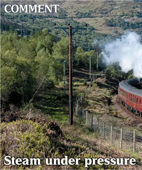  ?? MIKE TAYLOR ?? ‘B1’ No. 61306 ‘Mayflower’ leaves Fort William behind as it passes Torlundy with Day 7 of the Steam Dreams Rail Co. ‘Highlands & Islands’ to Penrith on May 15.